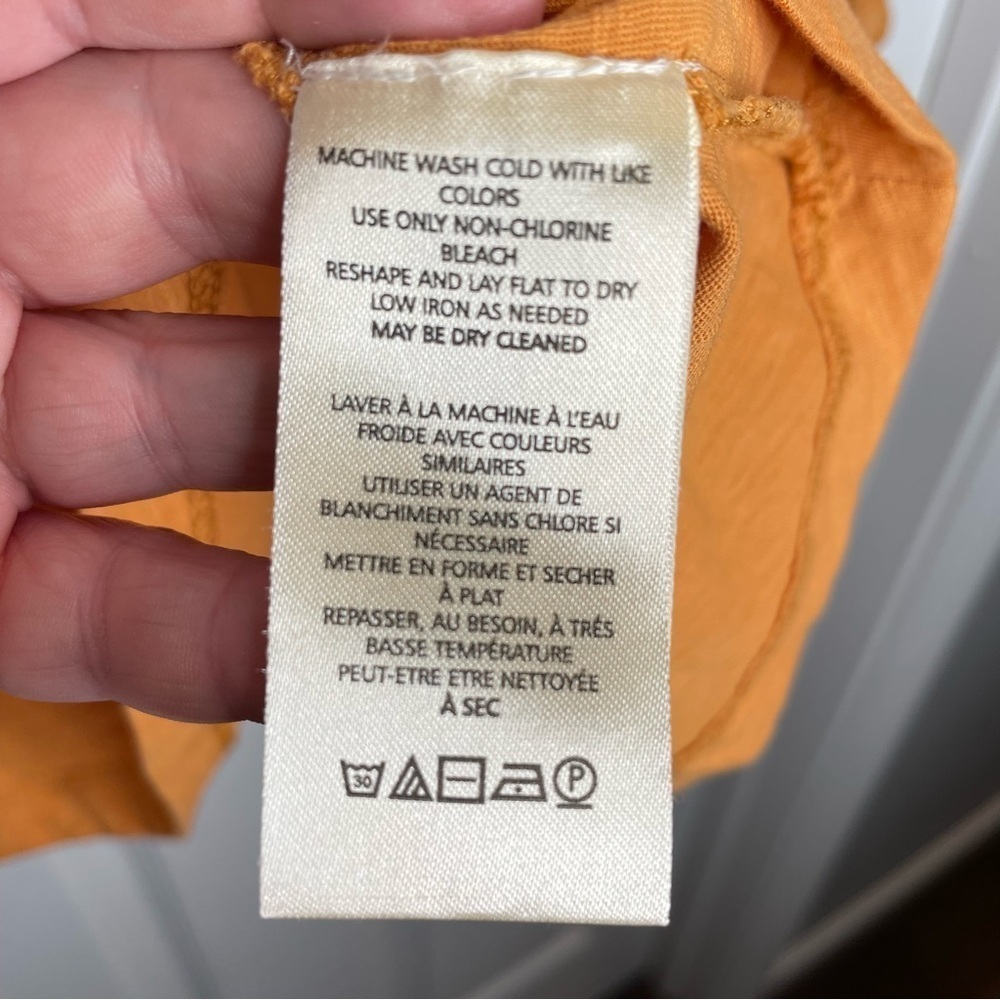 Anthropologie Smocked Short Puff Sleeve Shirt in Mustard Yellow M - Picture 9 of 11
